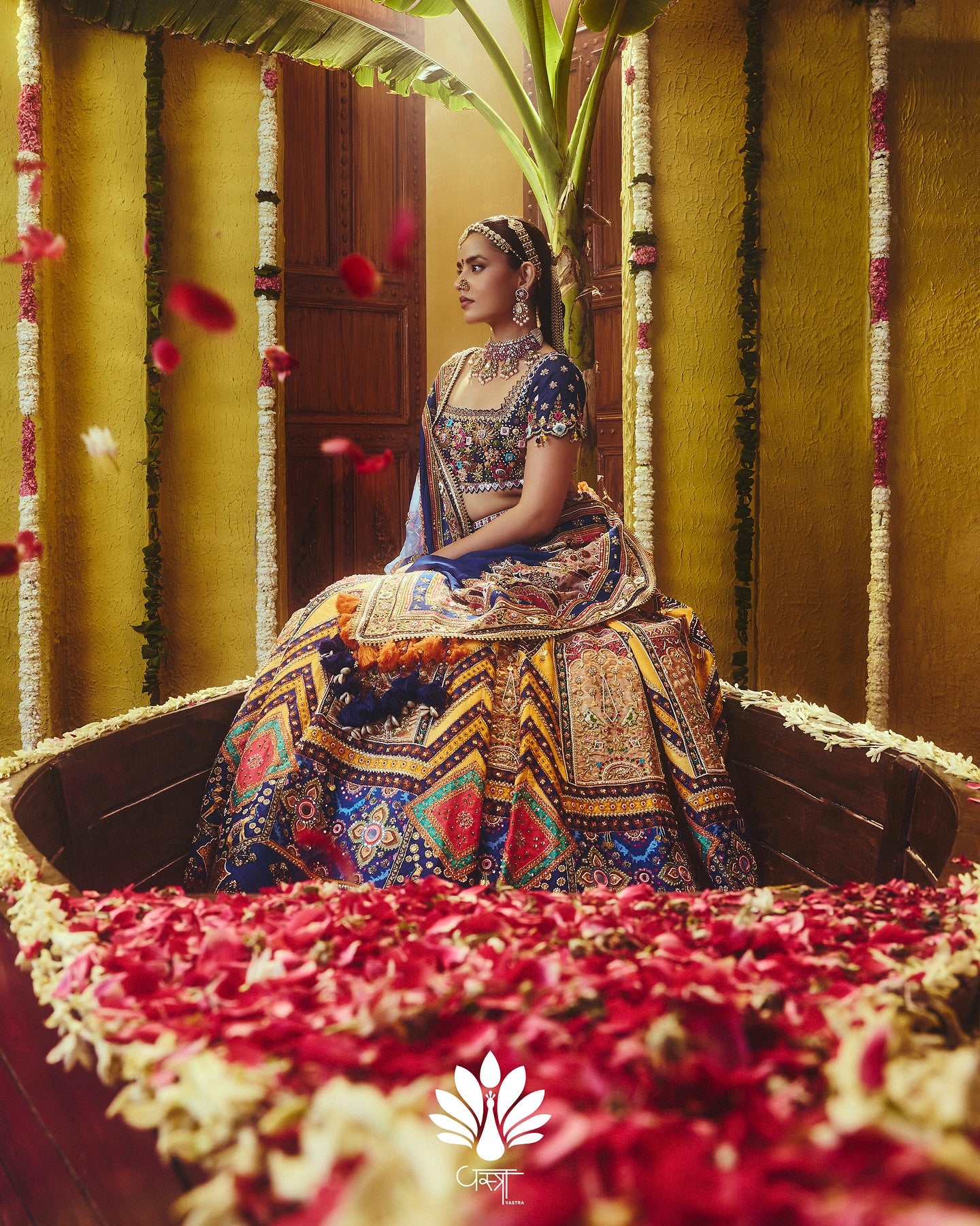 Custom Blue swayamwar Bridal Lehenga