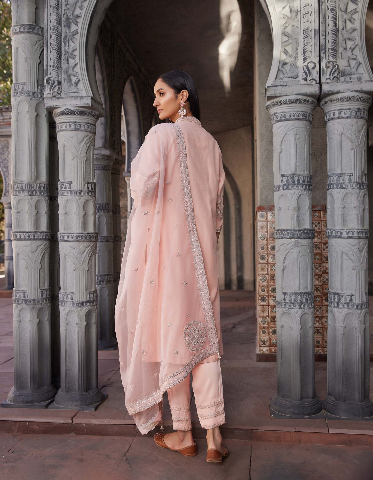 Ek Baag Peach Pure chanderi Kurta set