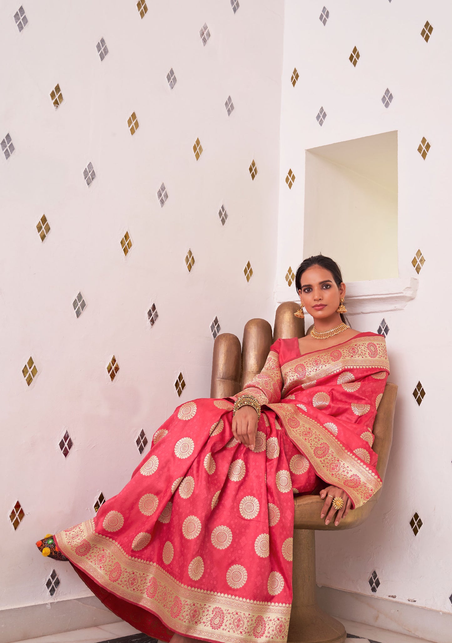 Coral Karnavati Pure Satin Silk Saree