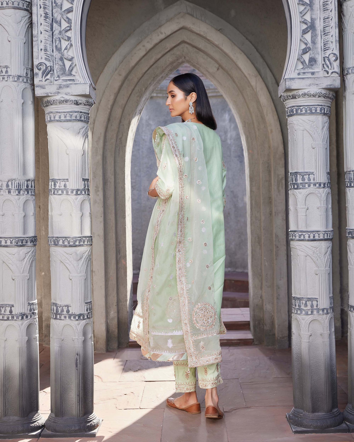 Ek Baag Mint Green Pure chanderi silk Kurta set