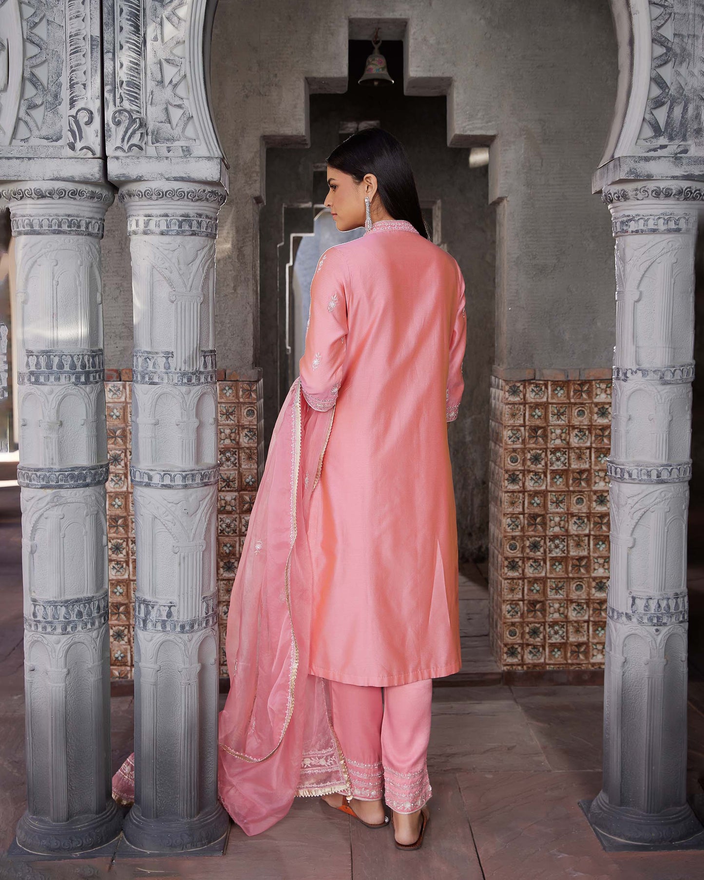 Ek Baag Pink Pure chanderi silk kurta set