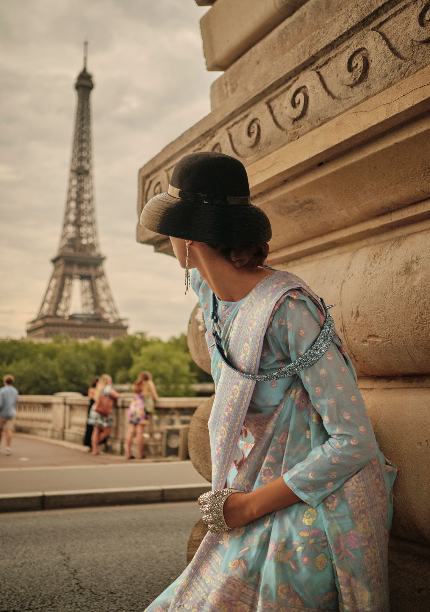 Light Green Kalila Silk Kashmiri Organza handloom saree