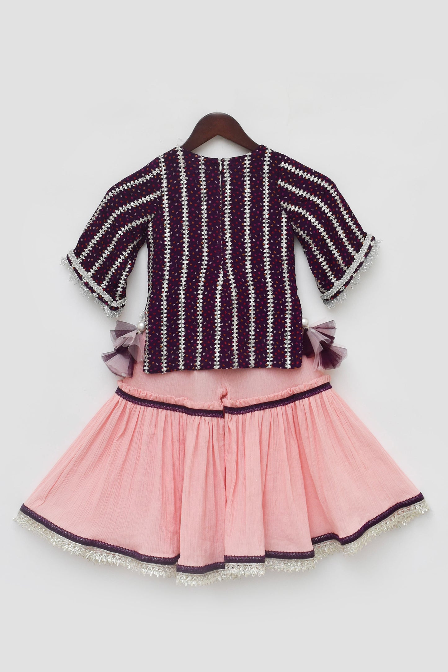 Purple Printed Kurti with Sharara