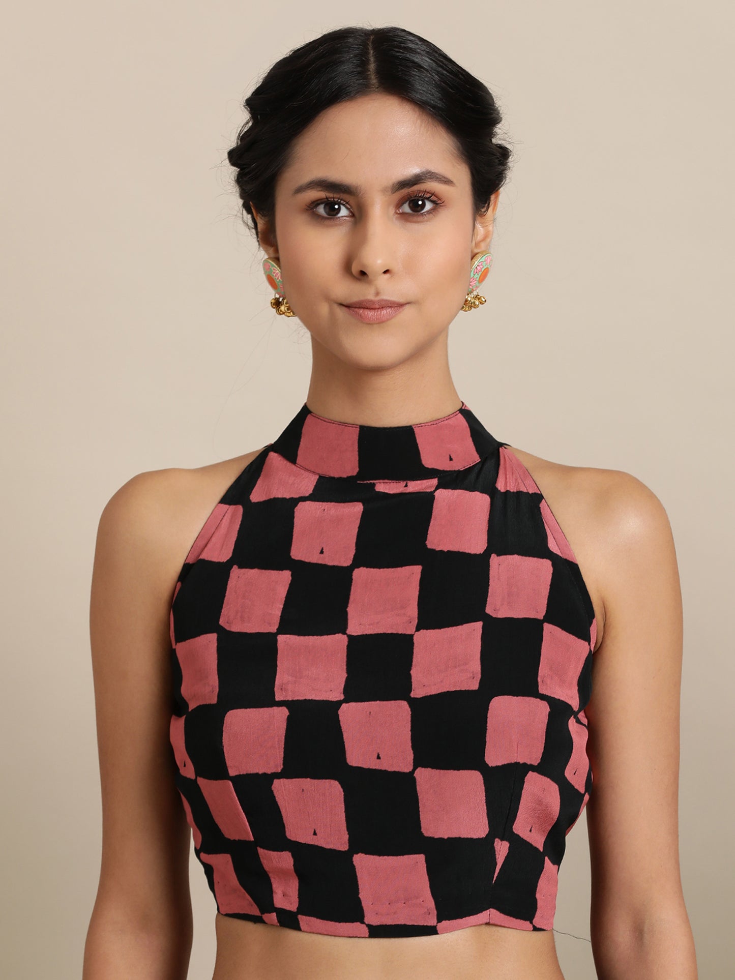 Shape Kaleidoscope in Natural Crepe Black Saree