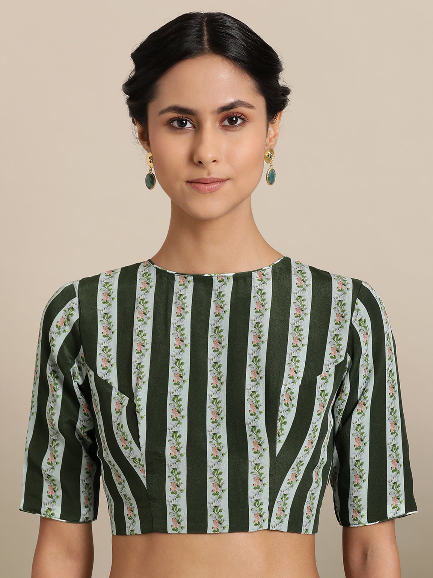 Paisley Passion In Natural Crepe Green Saree