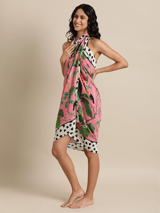 Flamingo Fantasy Sarong in Silky Cotton