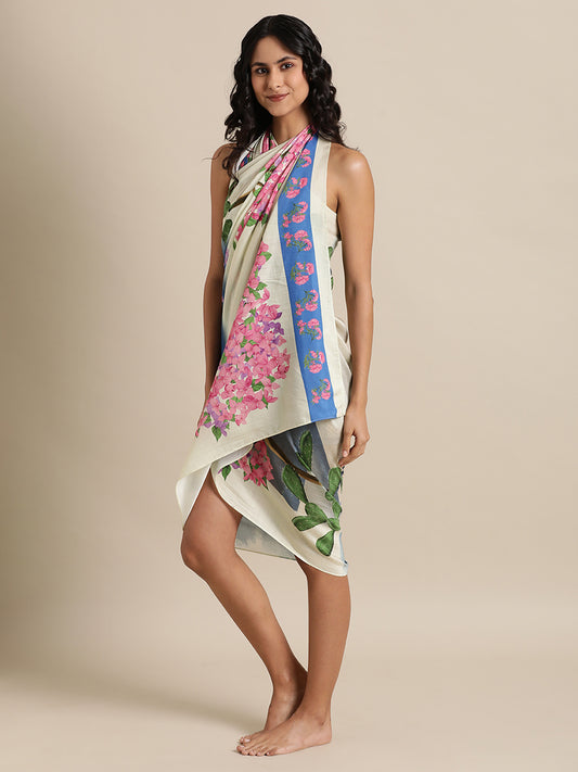 Greek Escape Sarong in Silky Cotton Ivory Sarong