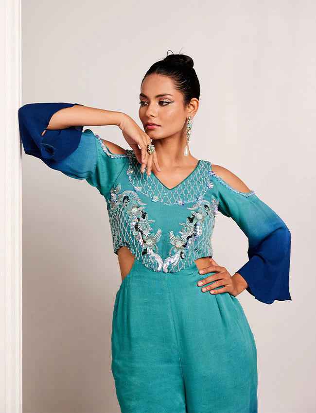 Oceanic symphony jumpsuit