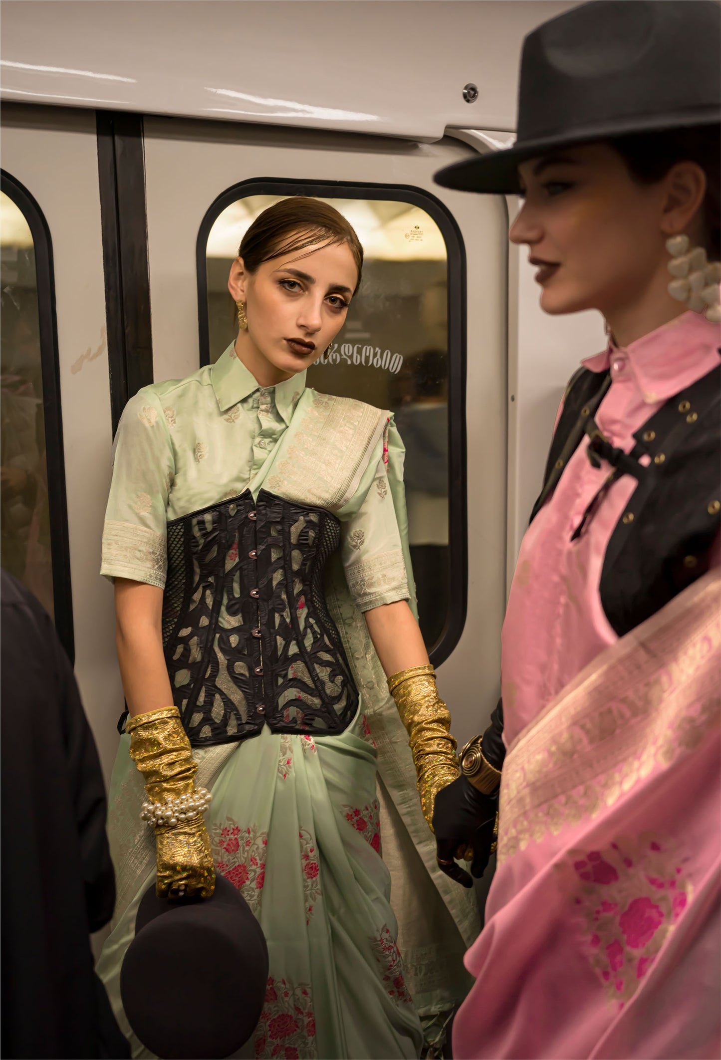 Pista Green Kyoto Habutai Silk Handloom Saree