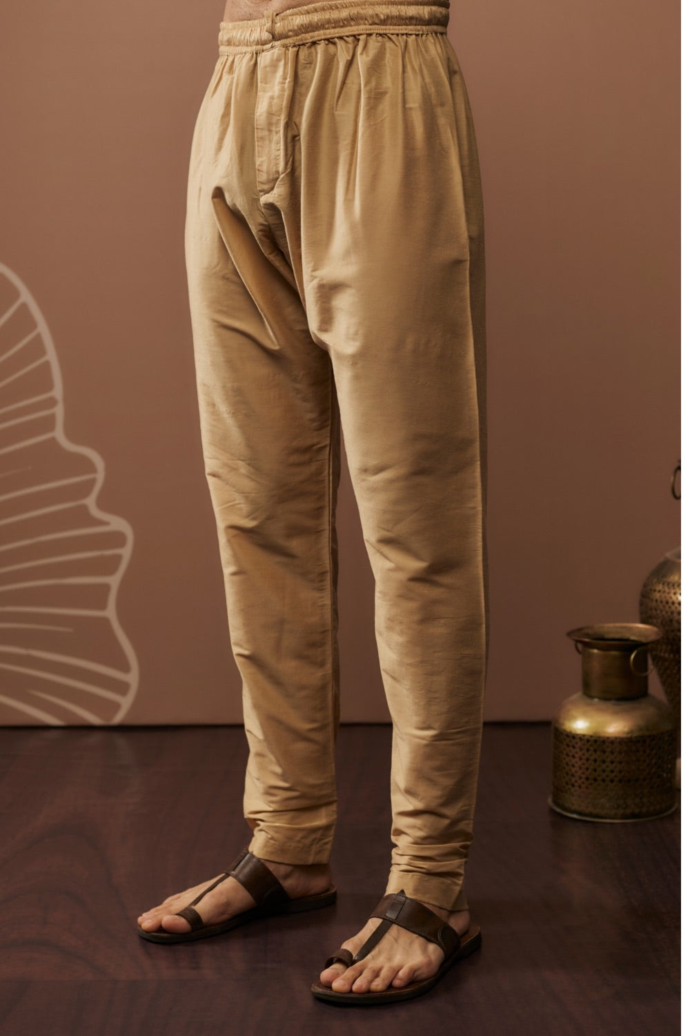 Multicolour silk kurta set with hand and machine work