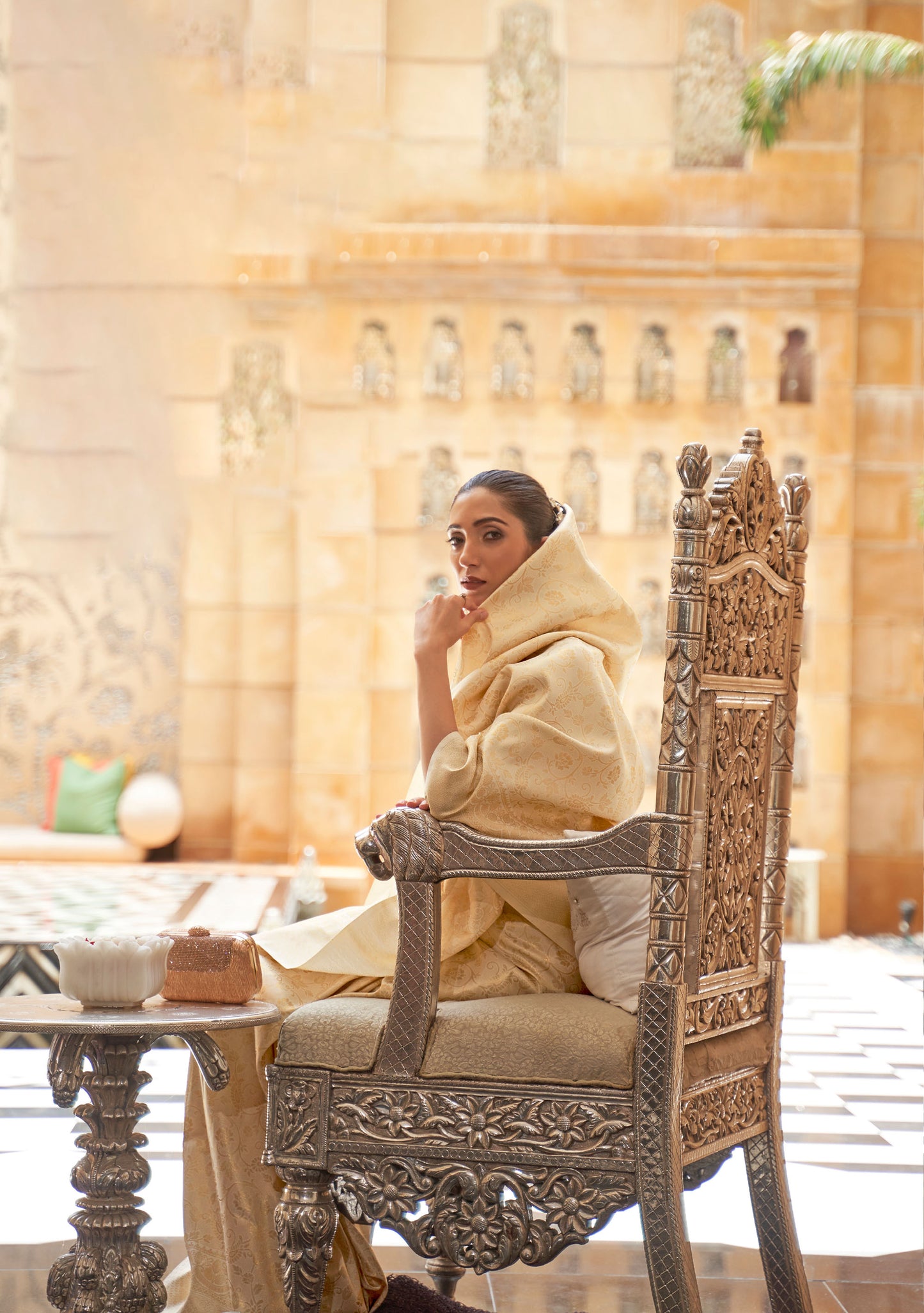 Beige Kinkhab Silk Handloom Saree