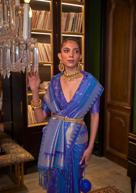 Royal Blue Karissa Silk Handloom Saree