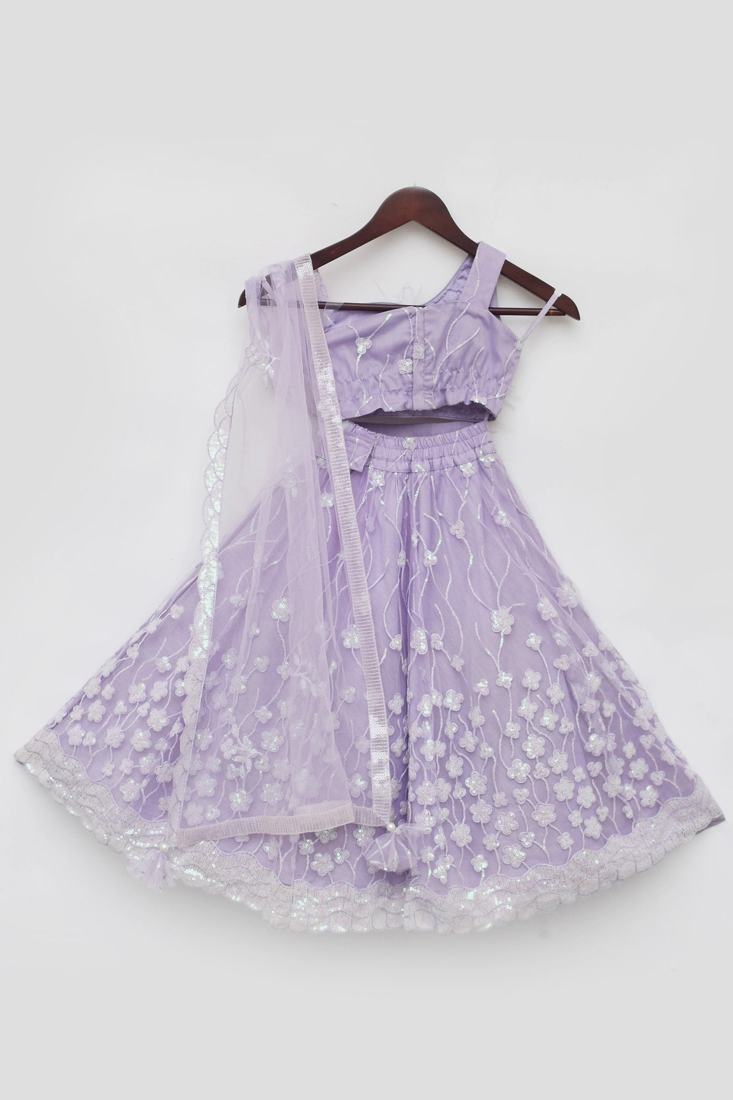 Lilac Embroidred Lehenga Choli