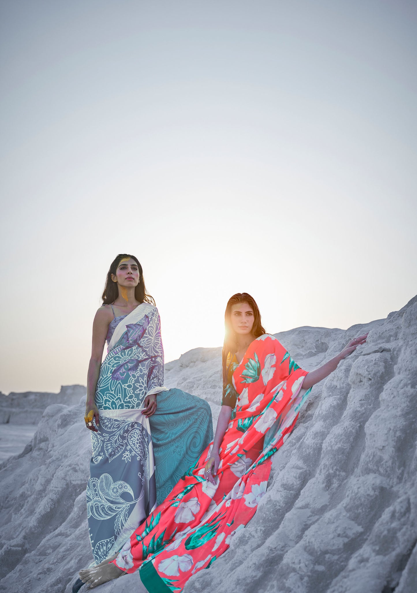 Grey Kasa Digital Print Saree