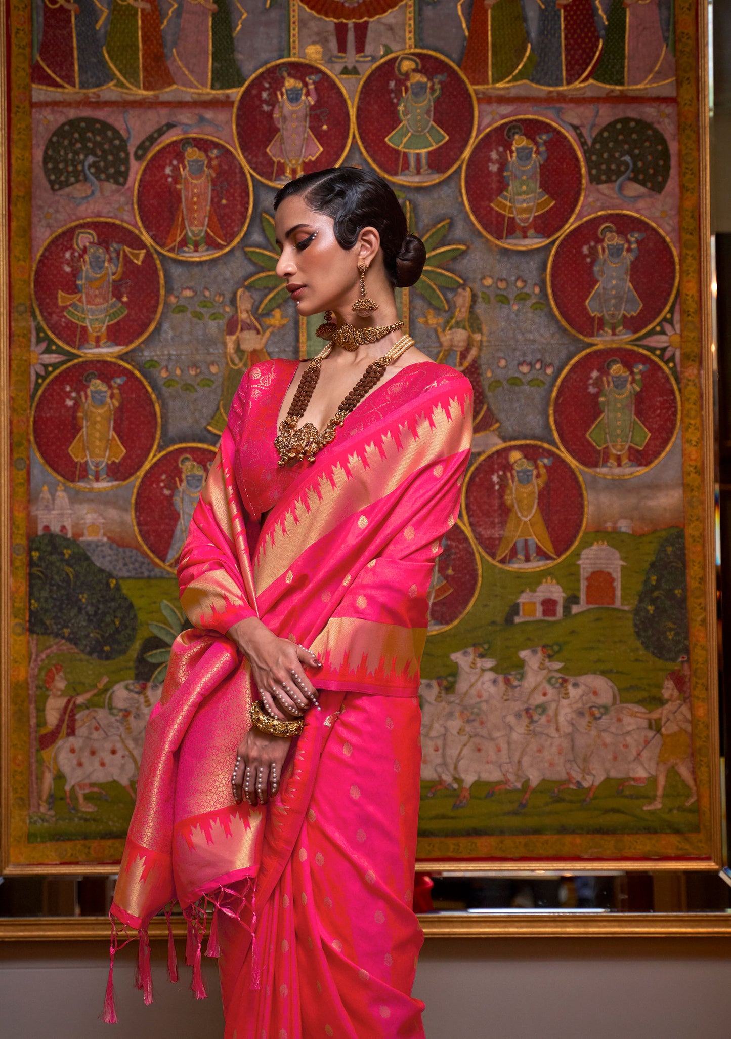 Pink Karissa Silk Handloom Saree