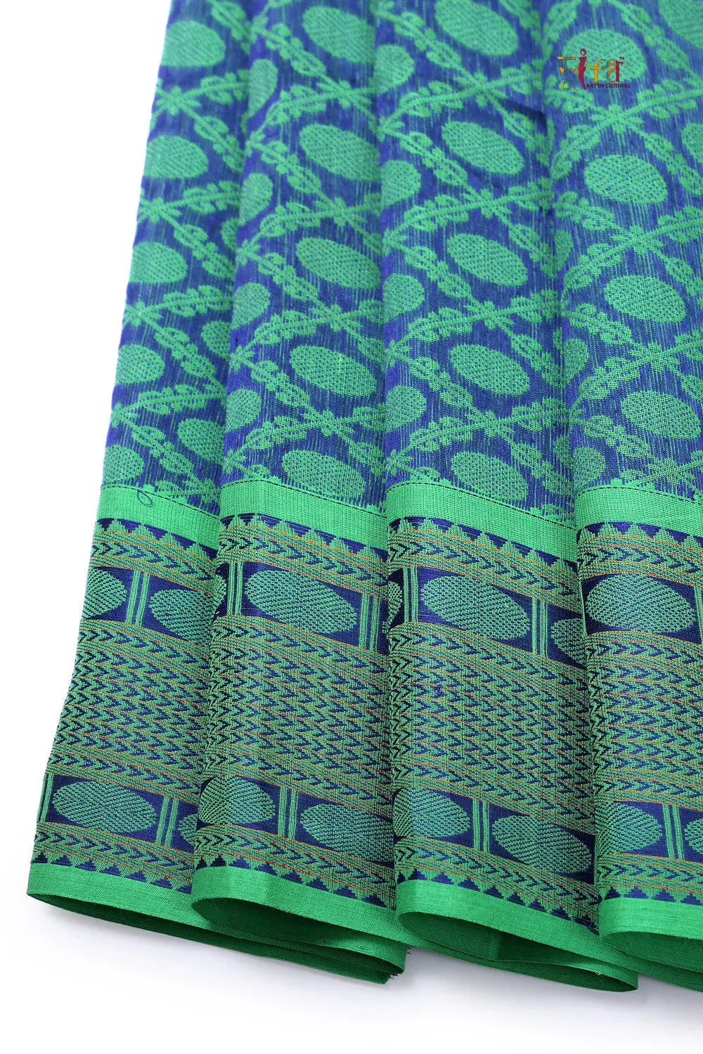Green Pure Cotton Handloom Kanchi Saree