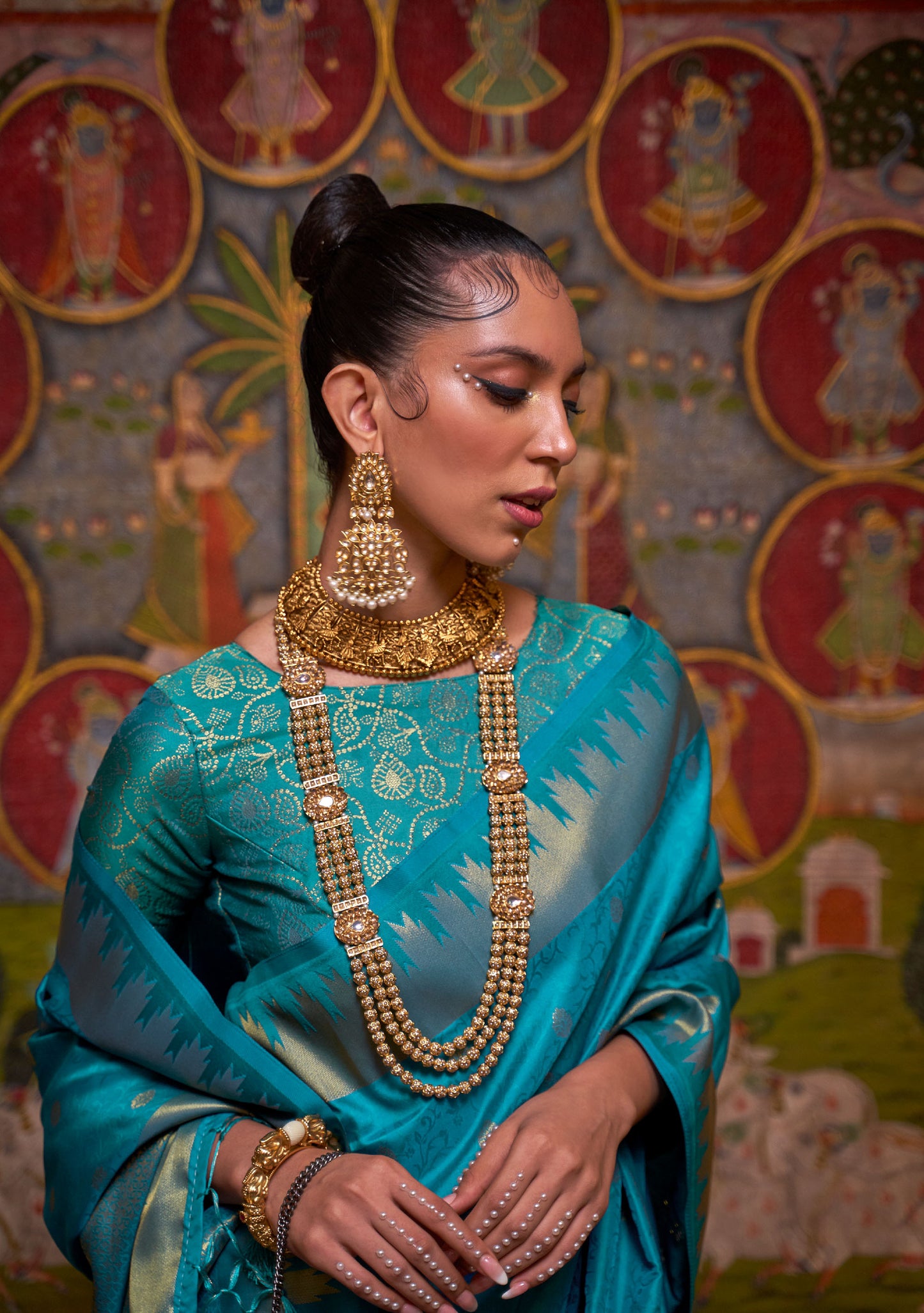 Teal Blue Karissa Silk Handloom Saree