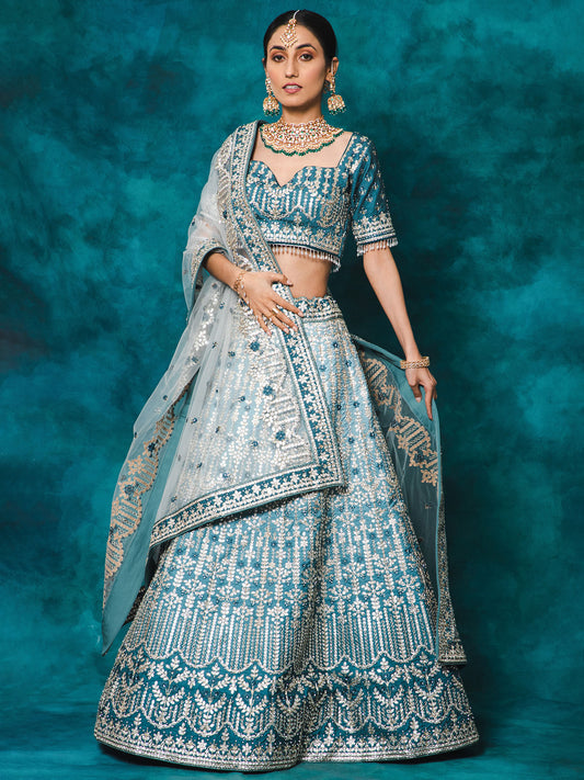 Blue Color Designer Bridal Lehenga Set