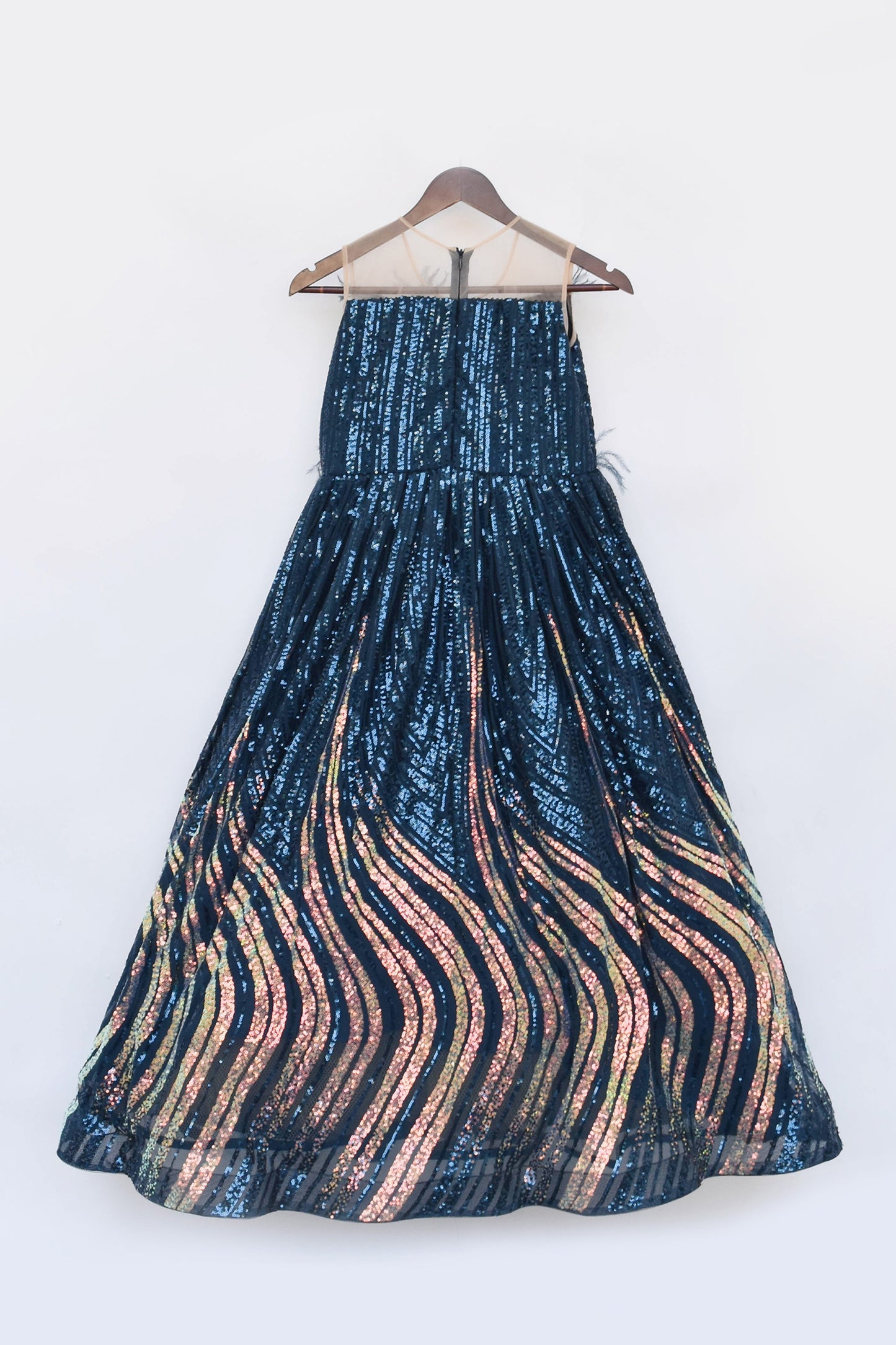 Teal Blue Sequence Gown