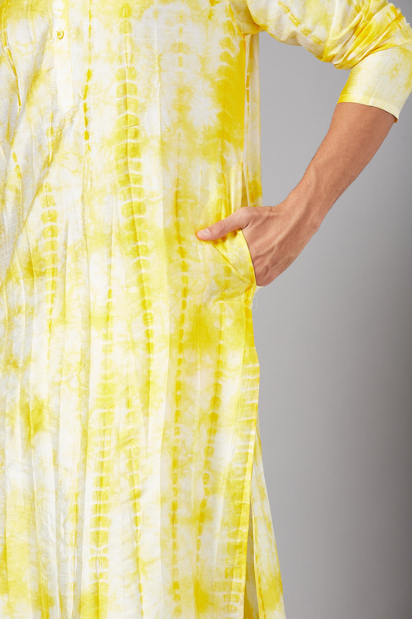 Yellow Raw Silk Bandhani Festive ( only Kurta )