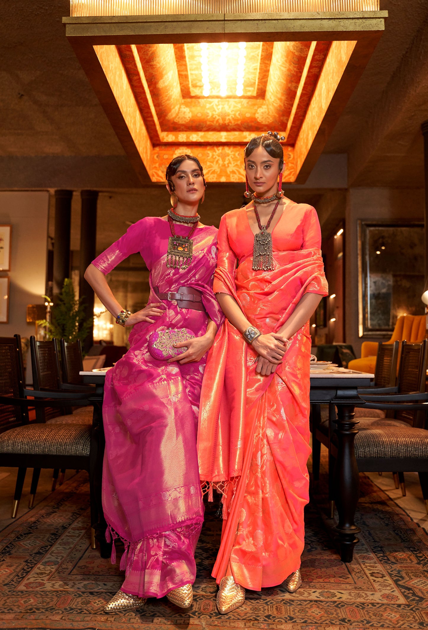 Pink Kairos Silk Handloom Saree