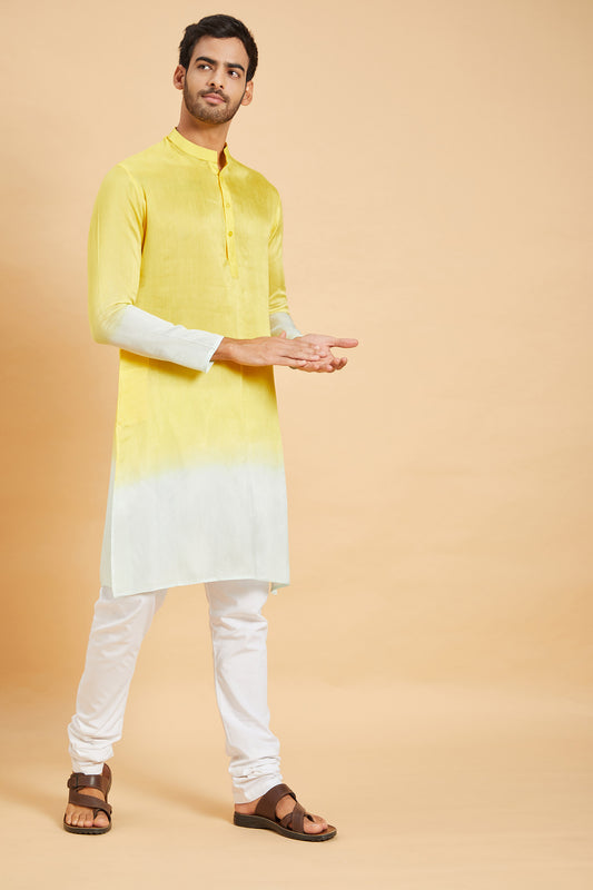 Yellow Raw Silk Festive ( only Kurta )