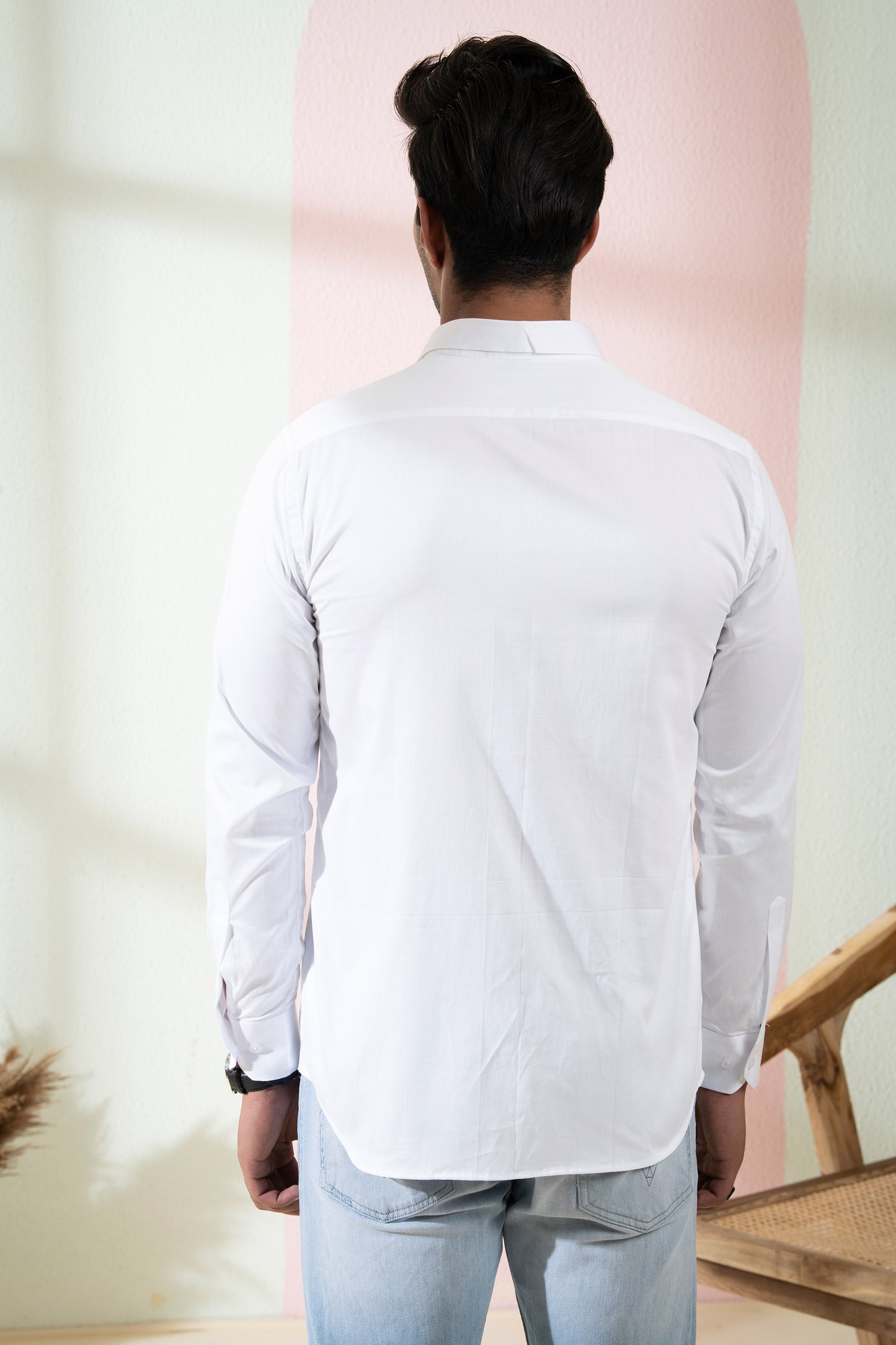 White Giza Cotton Brumo Casual Shirt