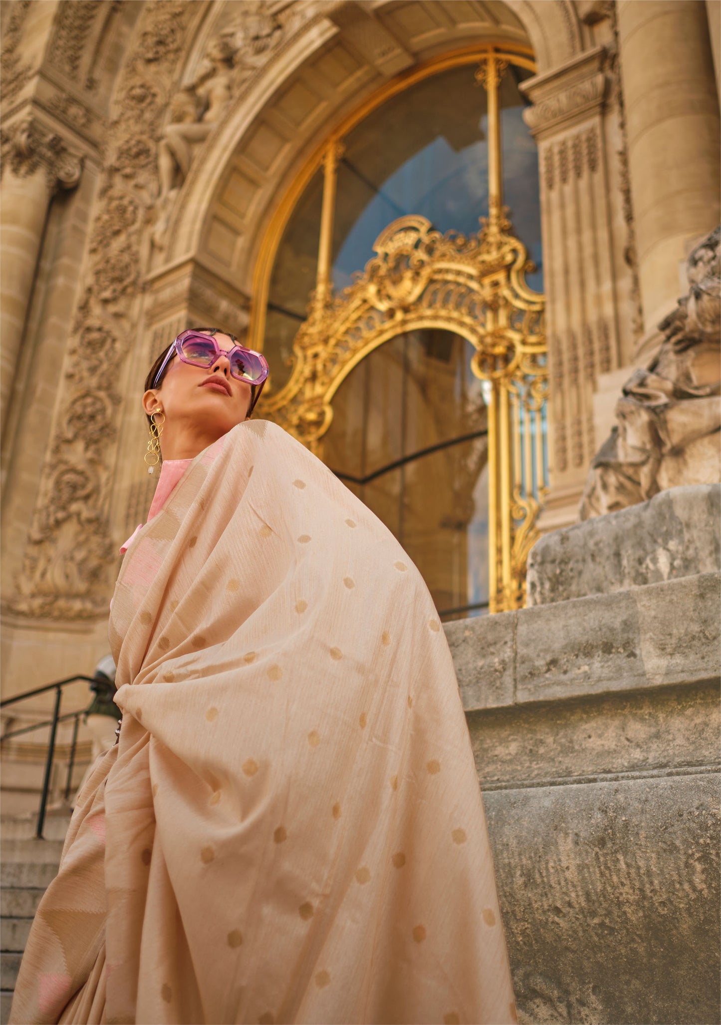 Beige Khwaab Handloom Khadi Silk Saree