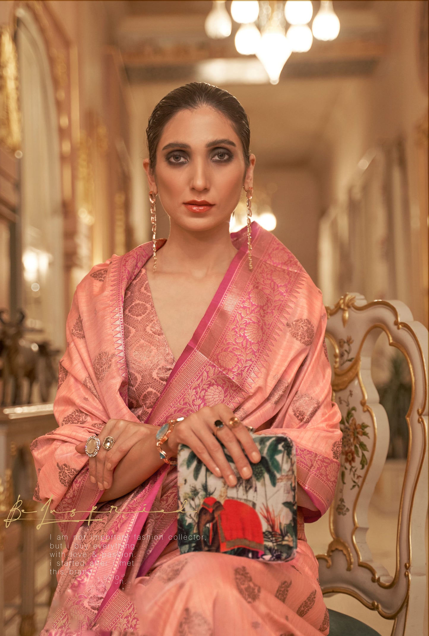 Peach Karmani Silk Handloom Saree