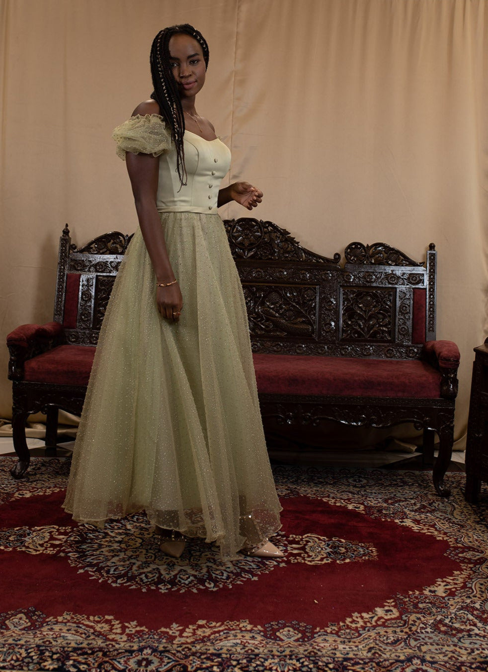 Sea Green Satin olive oasis Maxi Bridesmaid Dress