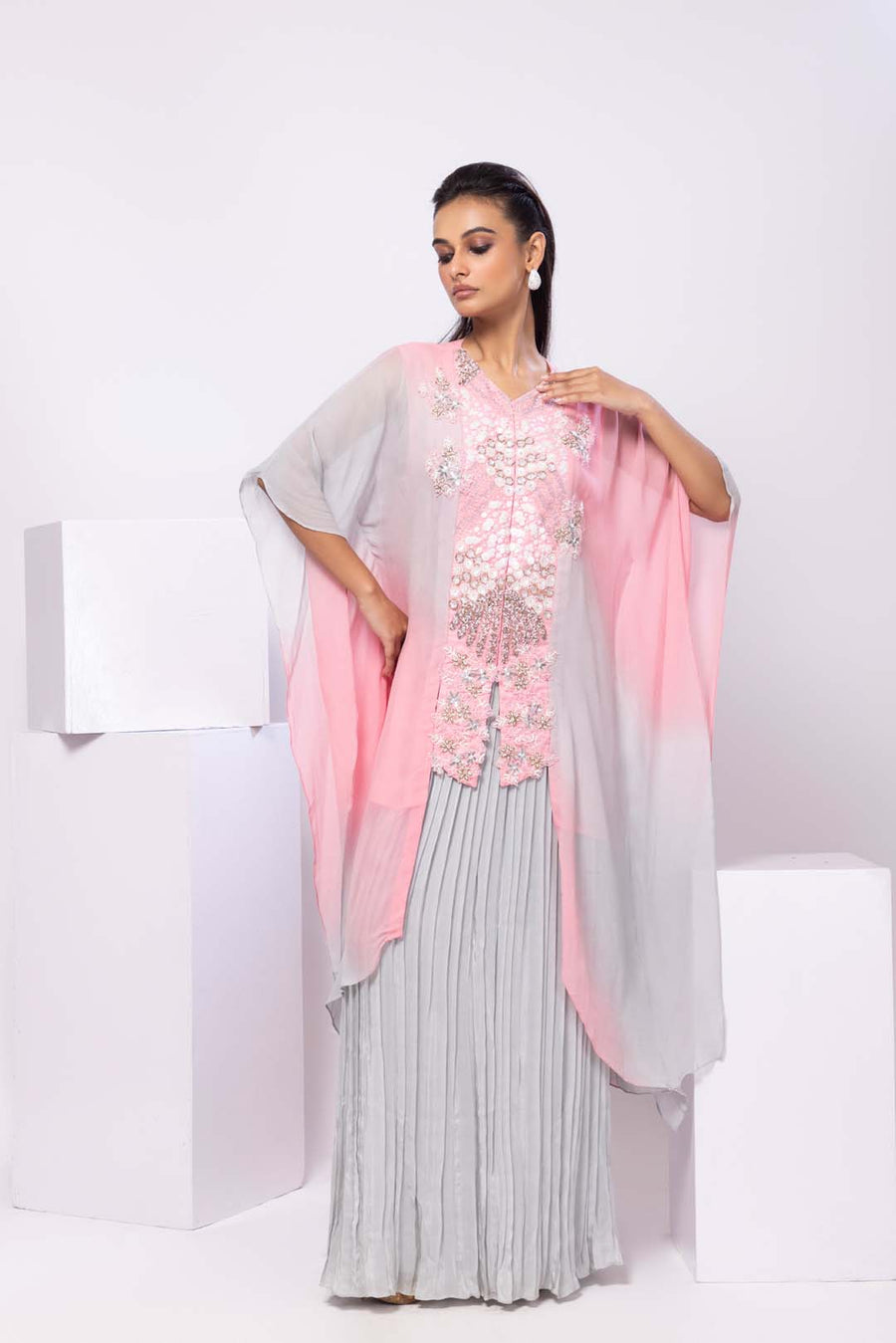Blush Mist Shaded Kaftan Set