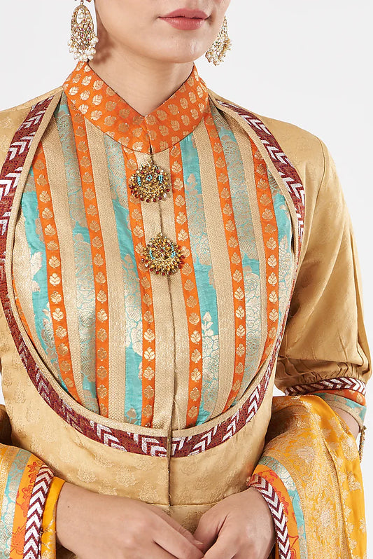 Gold Lamme Banarasi Silk Limited Edition Designer Dhoti Set