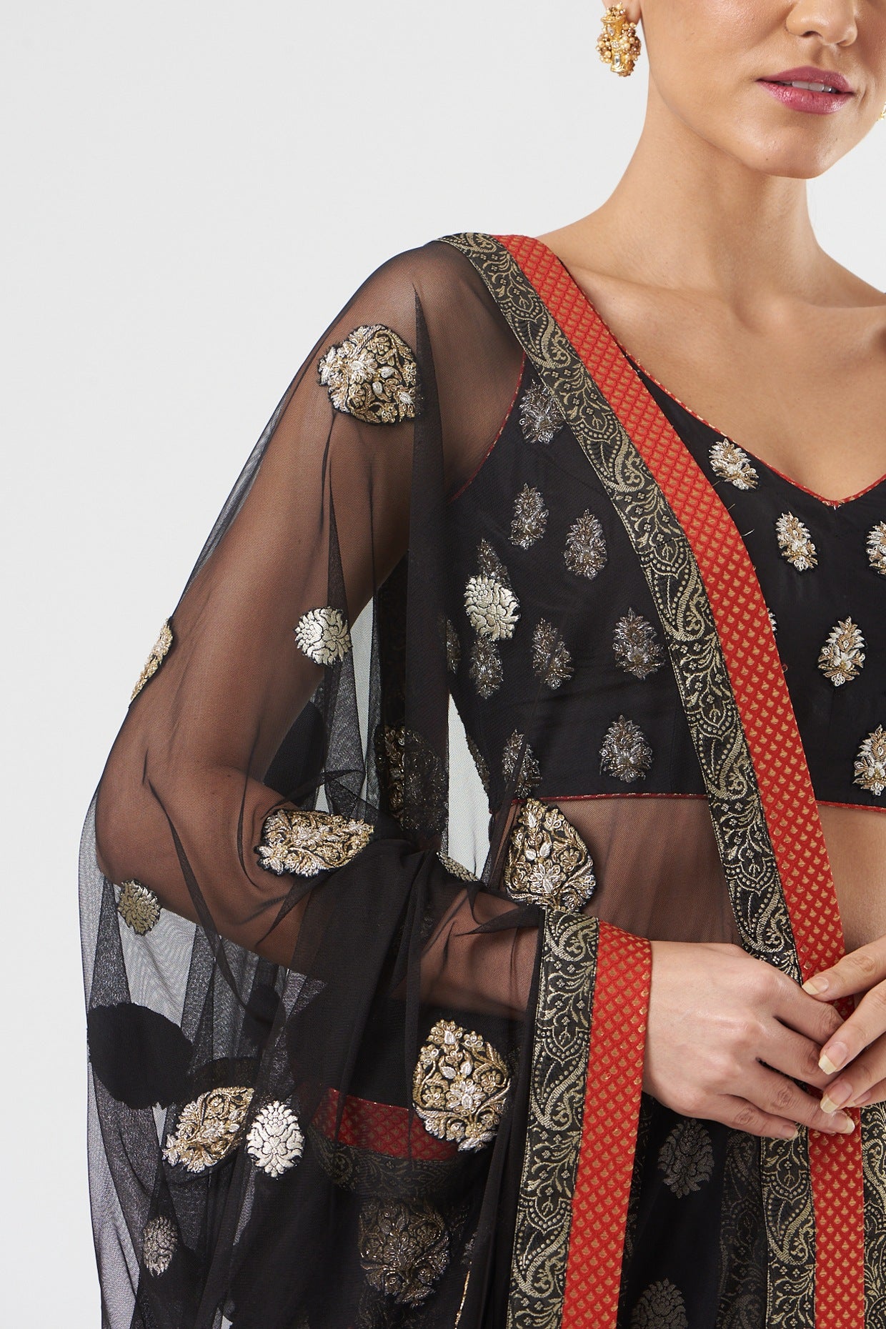 Black Embroidered Designer Lehenga Set
