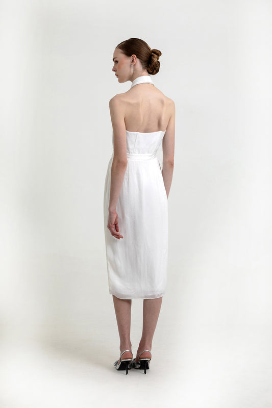 Celine White Organza Designer Dress