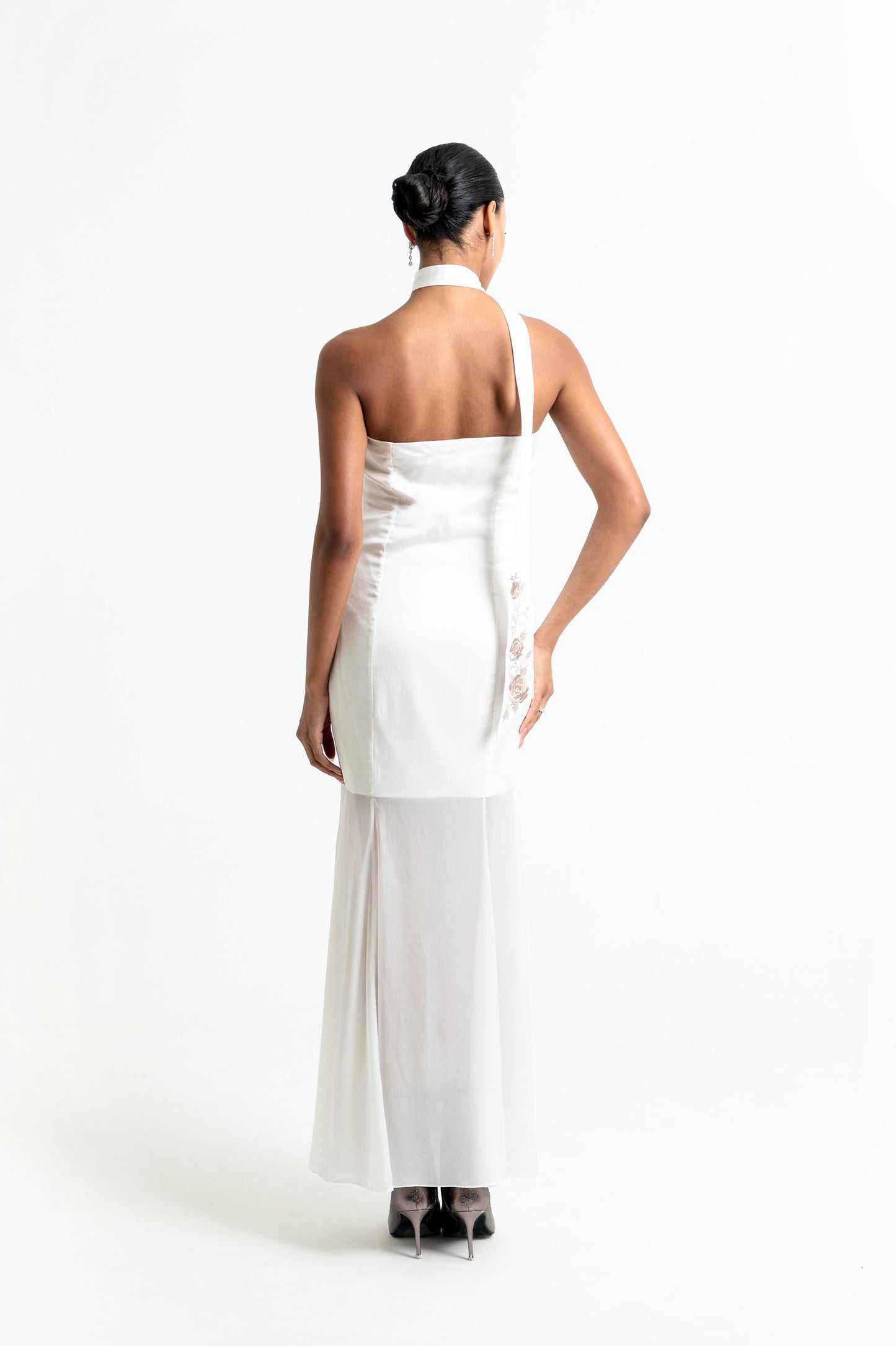 Strapless Sweetheart Shirt White Satin Party Wear Dress