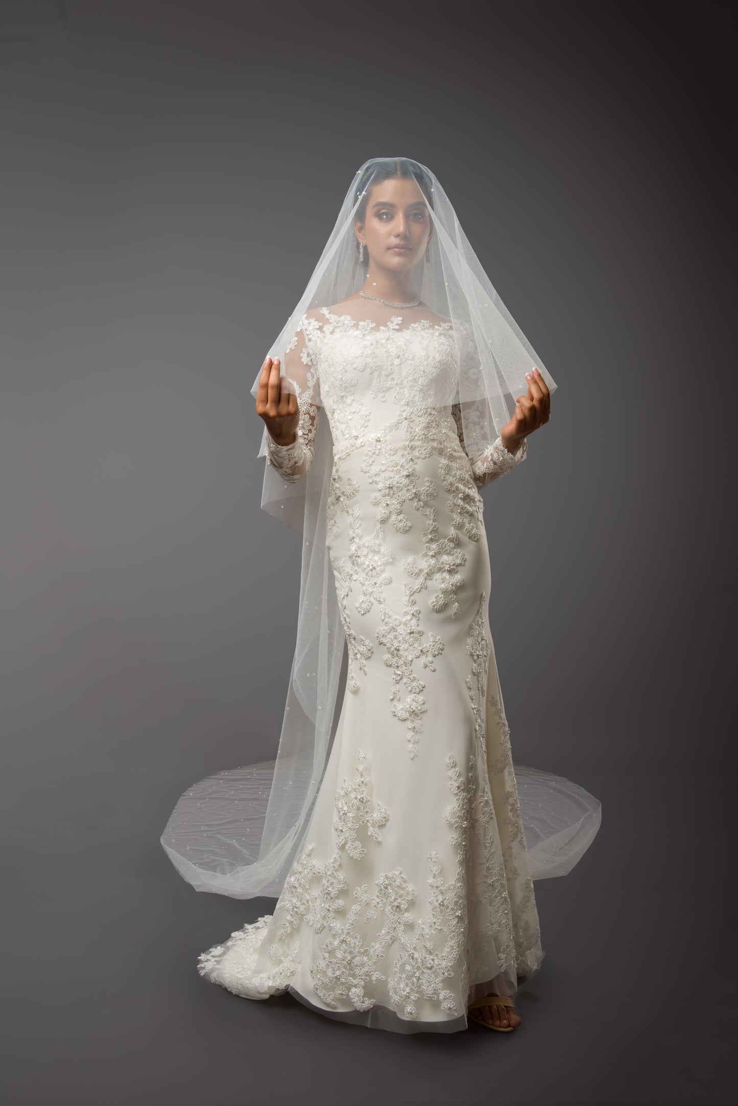 Jewel - Ivory Exquisite Lean Lace wedding Dress