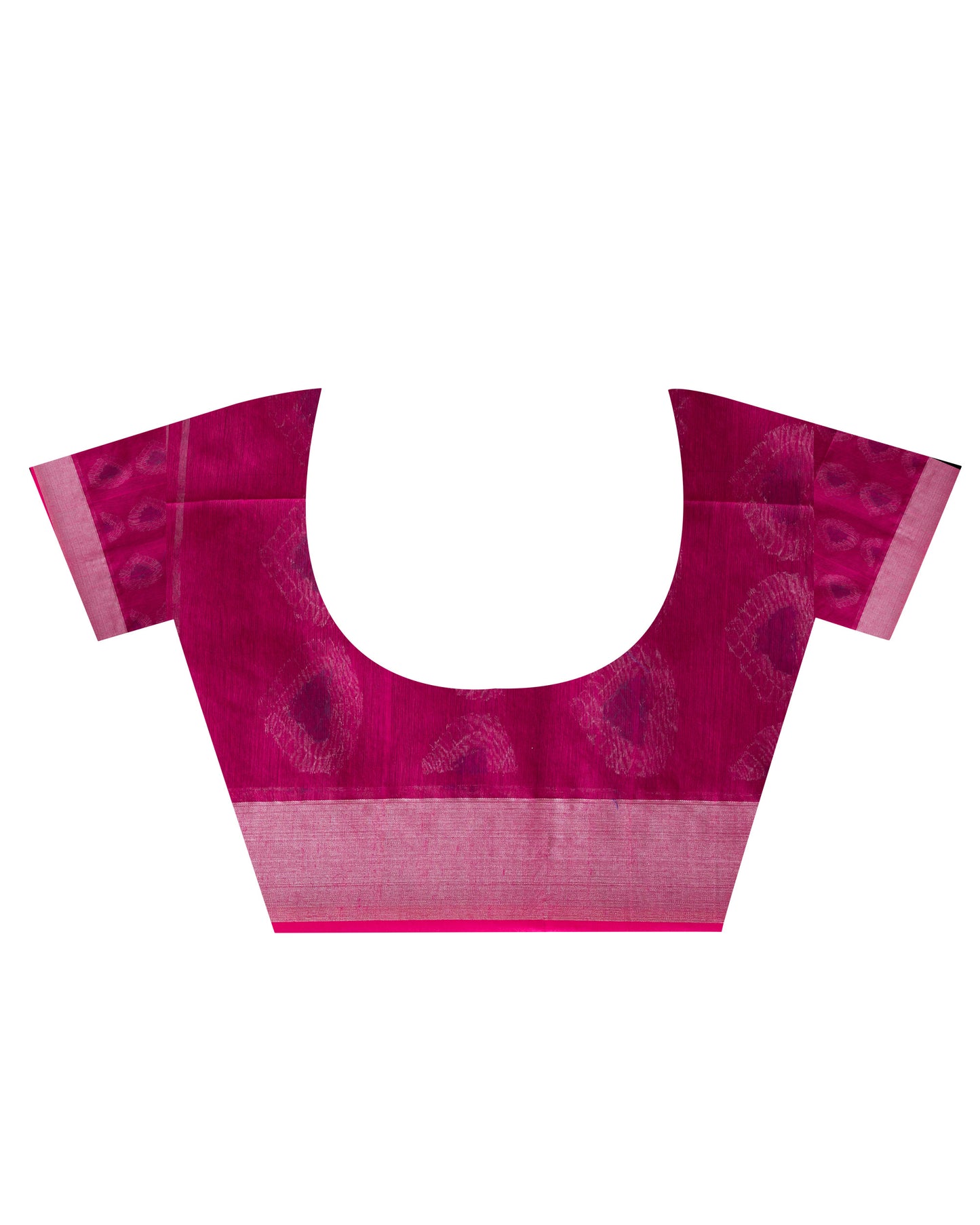 Bright Pink Cotton Blend Handloom Jamdani Saree