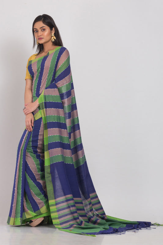 Multicolor handloom Cotton saree