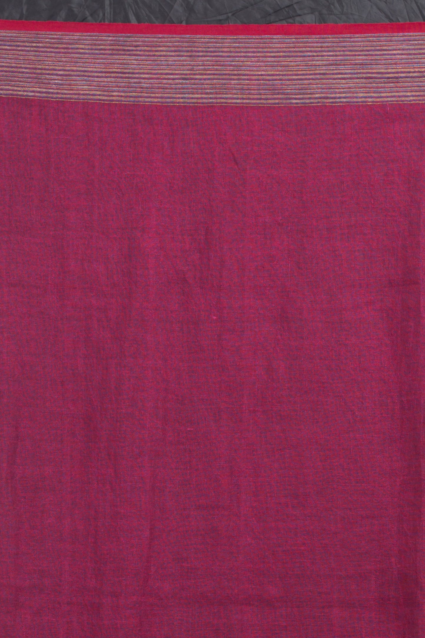 Rose Maroon Handwoven Linen Saree