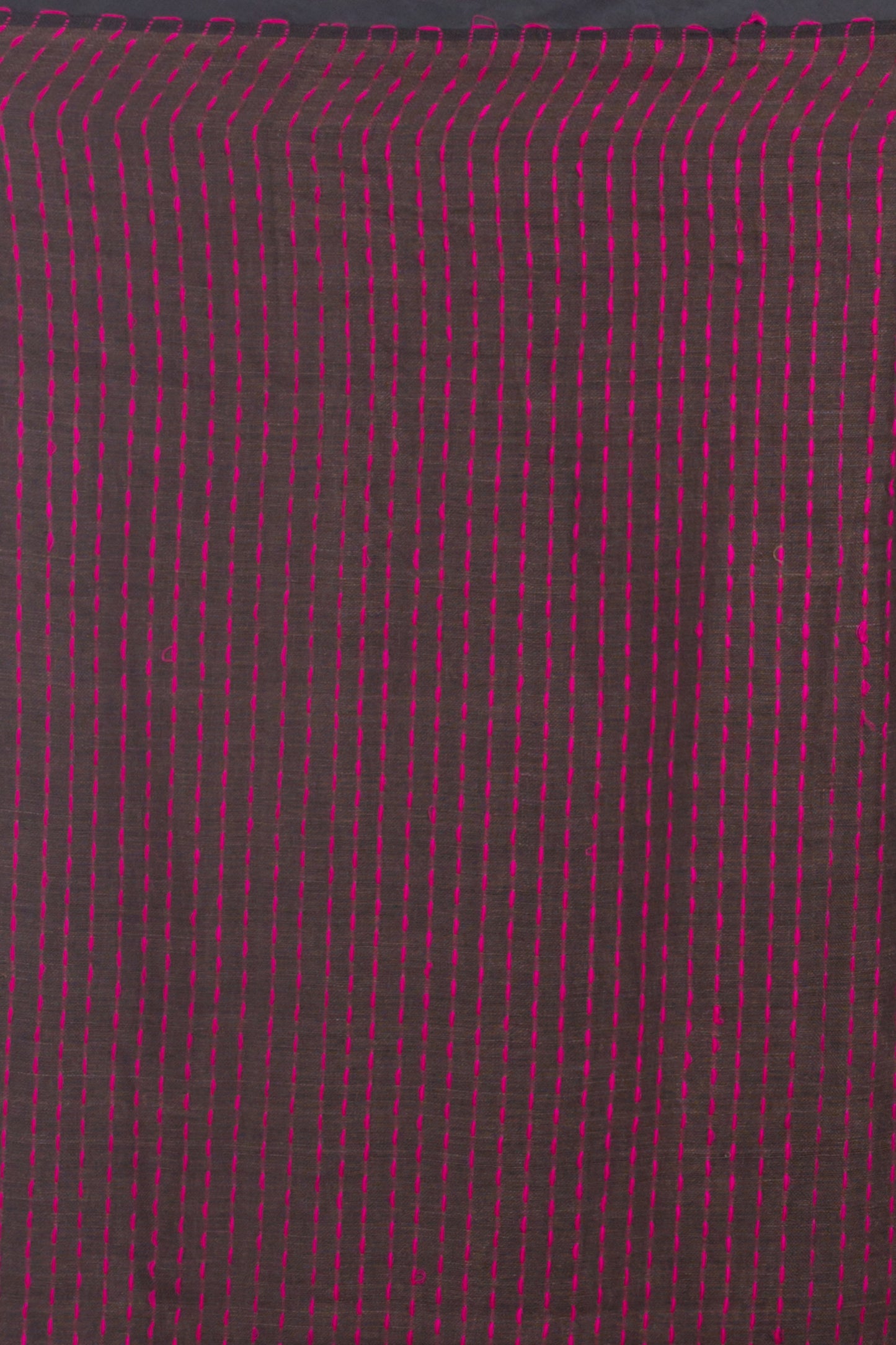 Dark Brown Handwoven Linen Saree