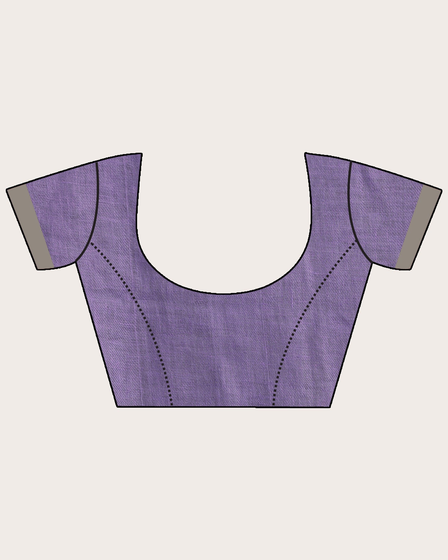 Lavender Traditional Handloom Check Linen Saree