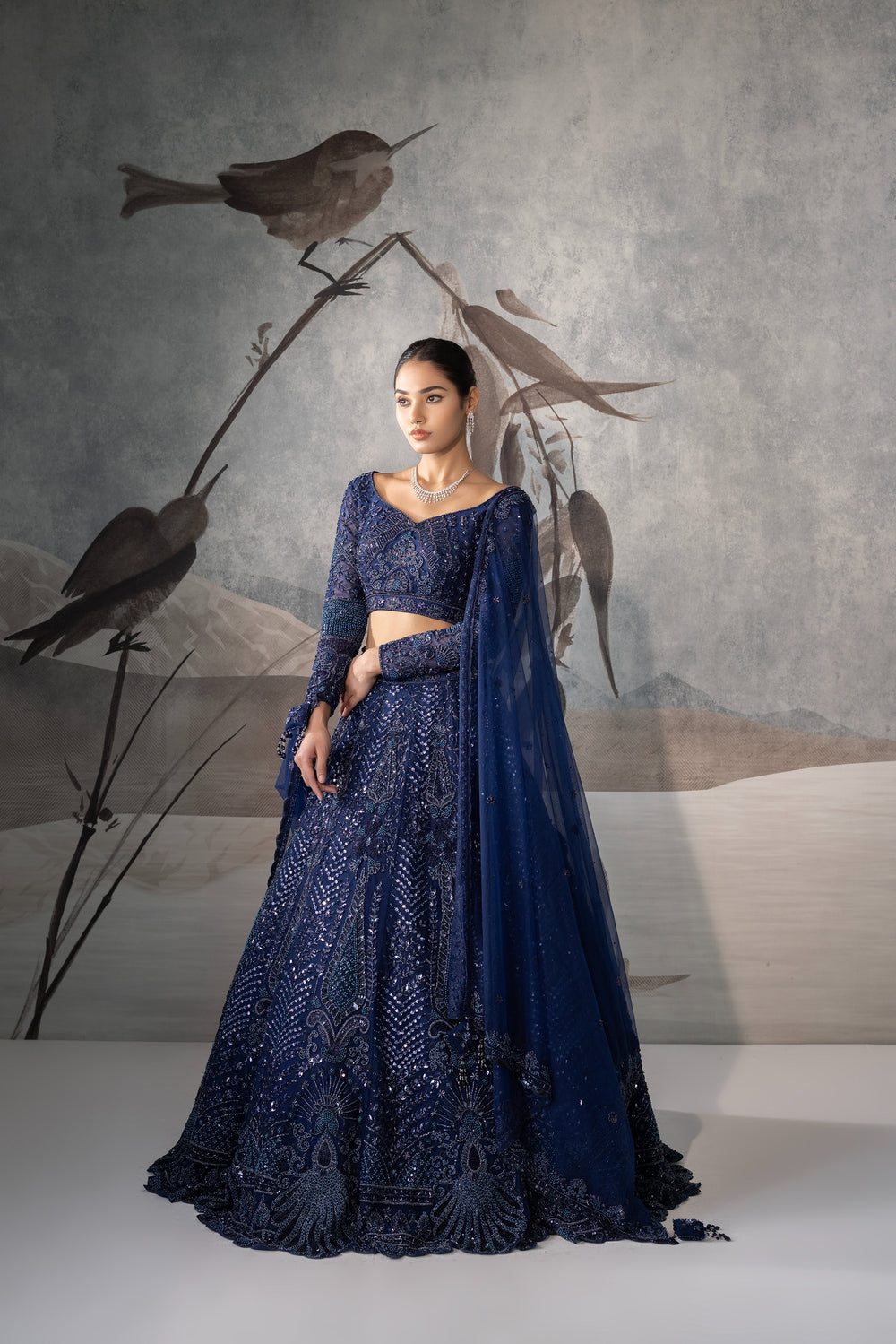 Blue Sequence Embellished Lehenga