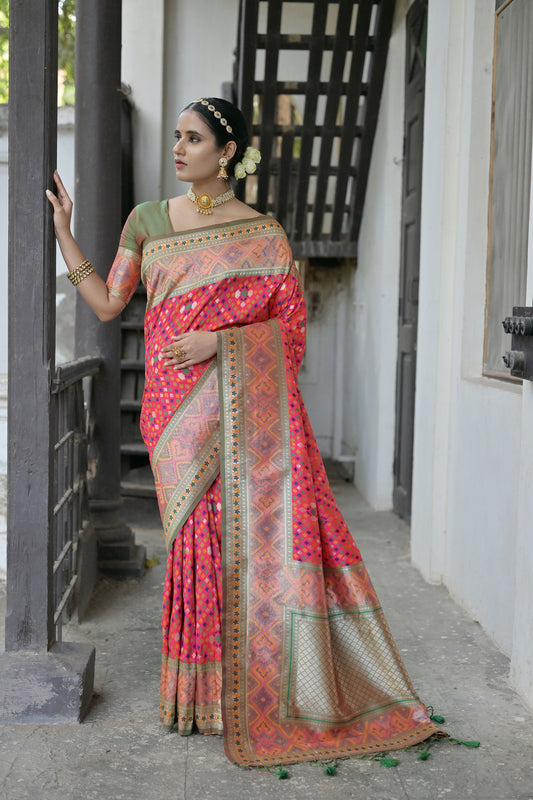 Bhakti Patola Rani Paithani Silk meenakari weave Saree