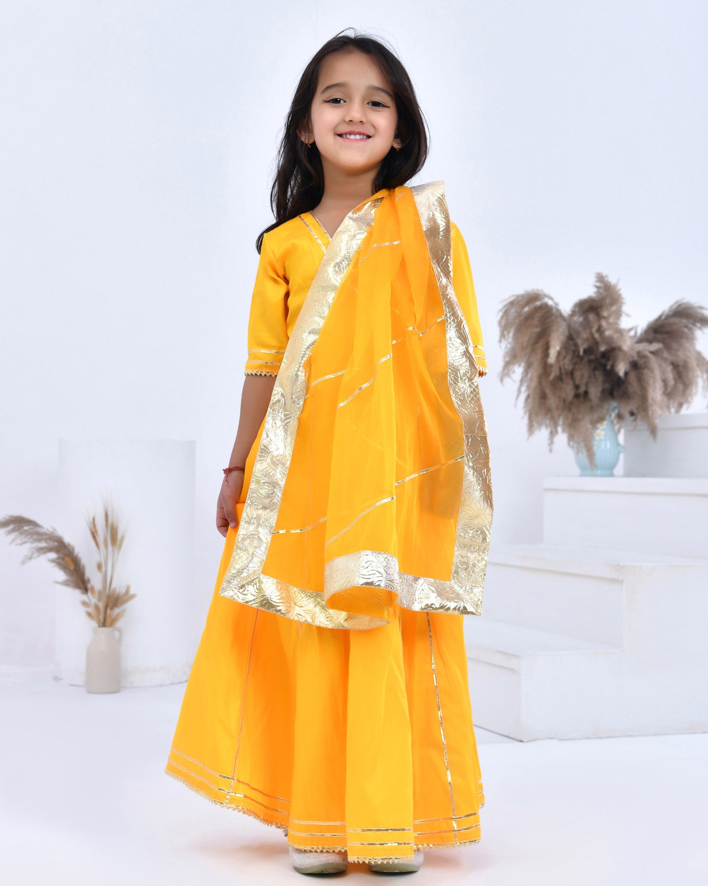 Yellow Gota Embellished Anarkali Set