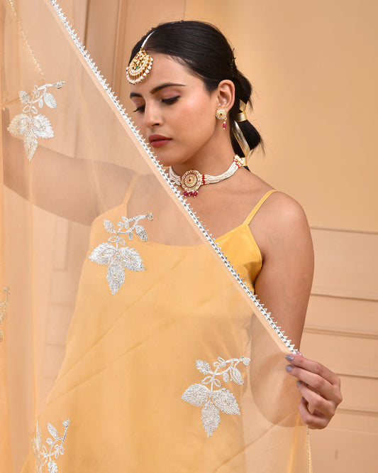 Champagne Upadda Silk Festive Suit Set