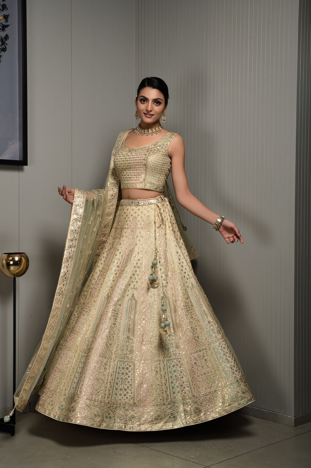 Cream Color Embroidery Silk Lehenga Choli for Engagement C003 Mohi fashion Cream Color Embroidery Silk Lehenga Choli for Engagement C003 Mohi fashion