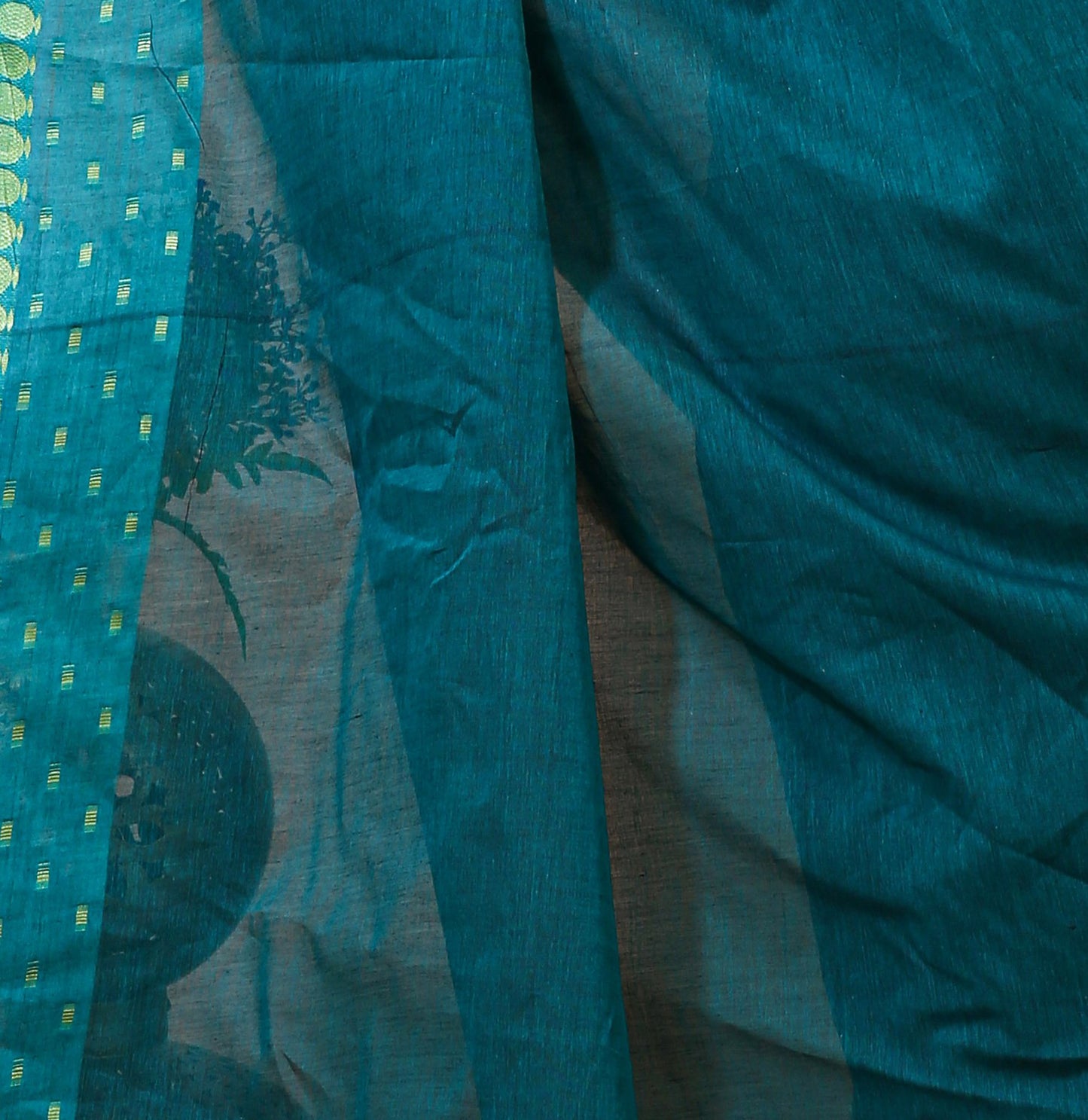 Dori Green Cotton Embellished Saree