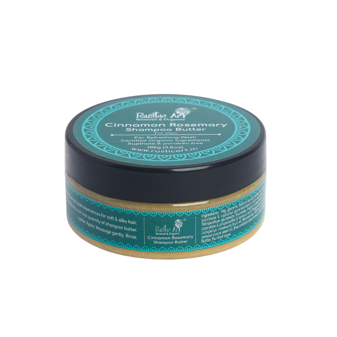 Cinnamon Rosemary Shampoo Butter (100 gm) | Itchy Scalp | All Hair Types |, Rustic Art