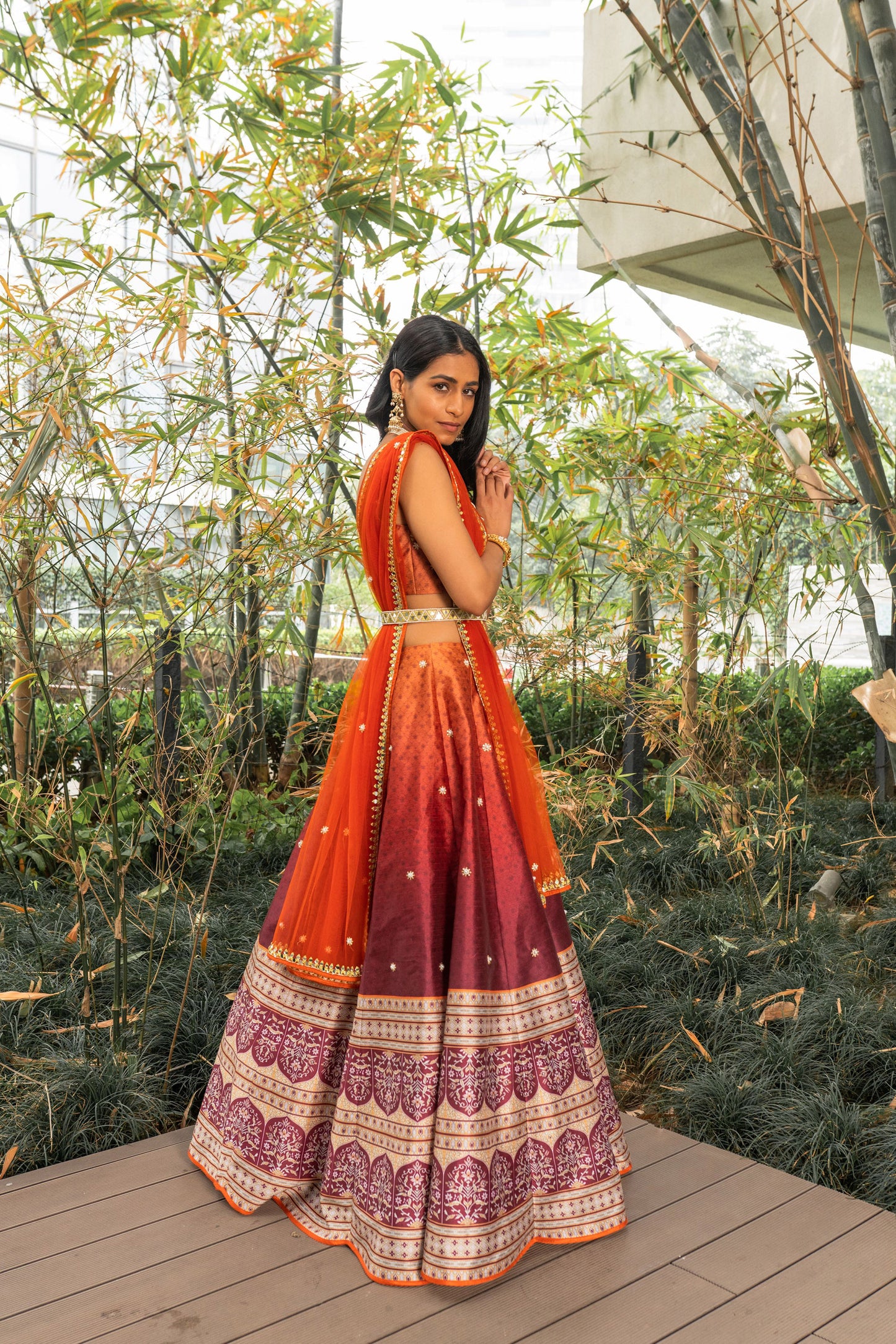 Orange Zeenat lehenga set