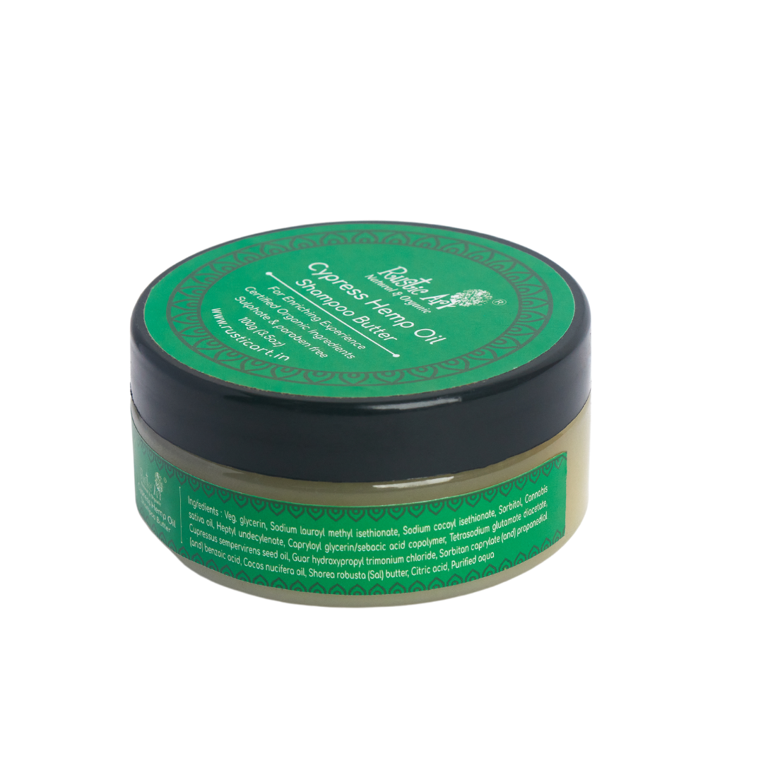 Cypress Hemp Oil Shampoo Butter (100gm)| Dry, Damaged Hair | Frizzy Hair |, Rustic Art